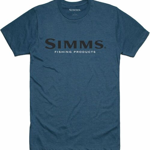 Simms Logo T-Shirt Steel Blue Heather XL - XL
