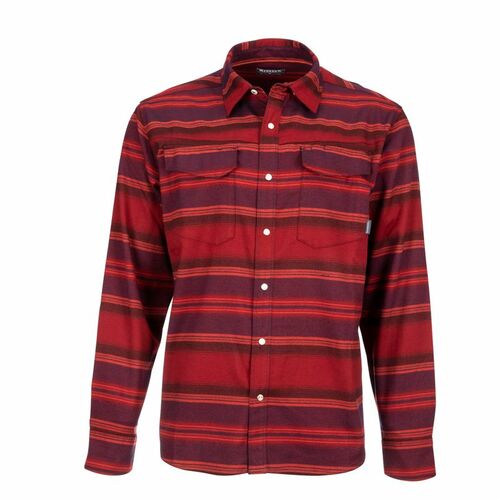 Gallatin Flannel Shirt Auburn Red Stripe M - M