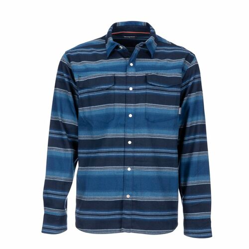 Gallatin Flannel Shirt Rich Blue Stripe L - L