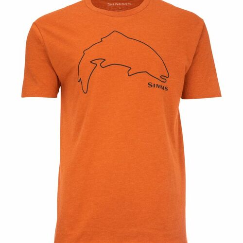 Trout Outline T-Shirt Adobe Heather S - S