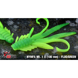 Nymph RedBass 100mm fluo green UV color