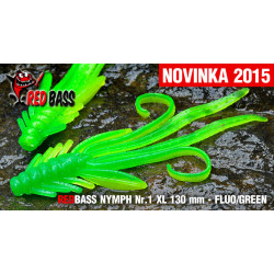 Nymph RedBass 130mm fluo green UV color
