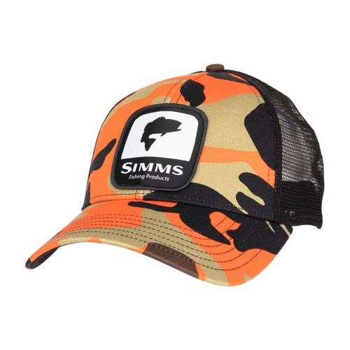 Bass Patch Trucker Woodland Camo Flame - One size