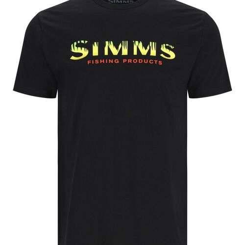 Simms Logo T-Shirt Black - Neon L - L
