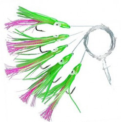 Minioctopus Red/green 5-hooks size 3/0